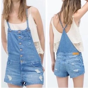 ZARA TRAFALUC OVERALL SHORTS💋EUC